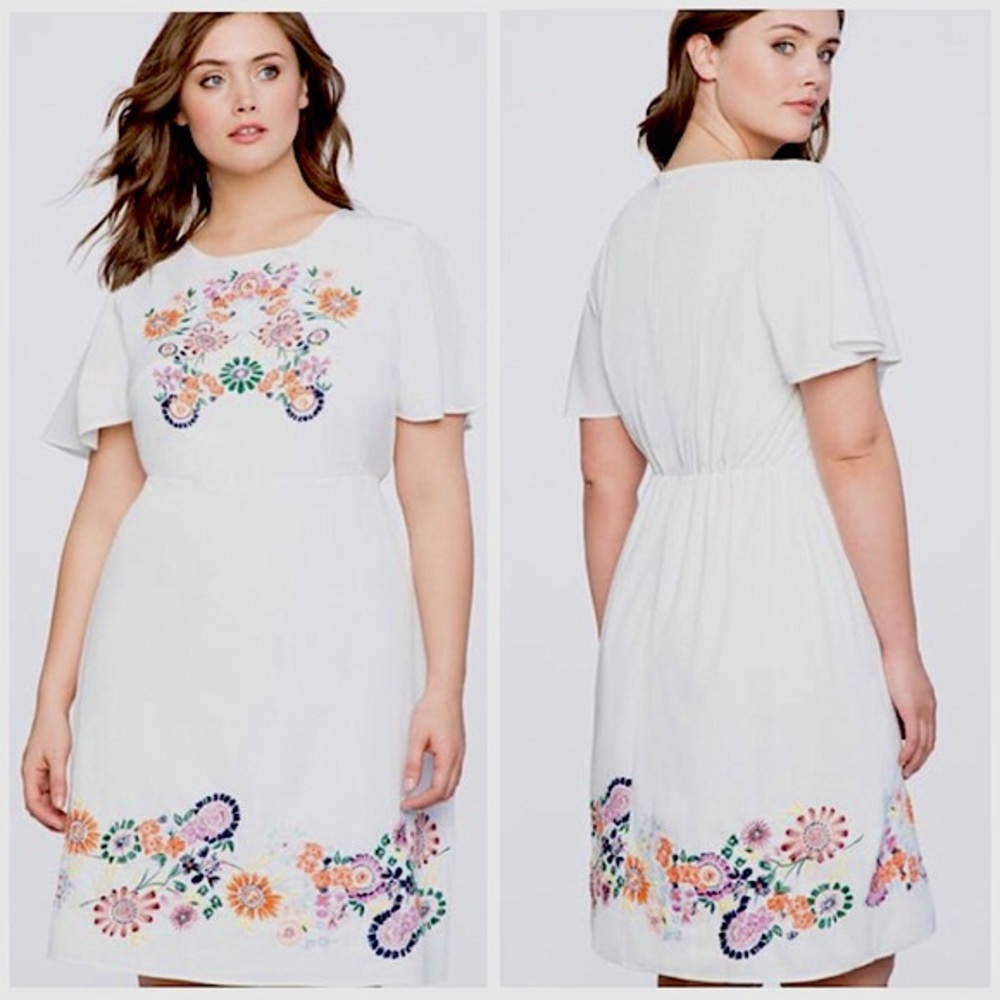 NWOT Eloquii floral embroidered dress, size 18